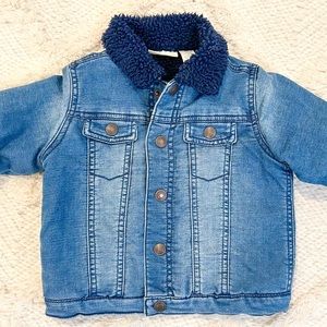 Sherpa Lined Denim Jean Jacket 12 Months